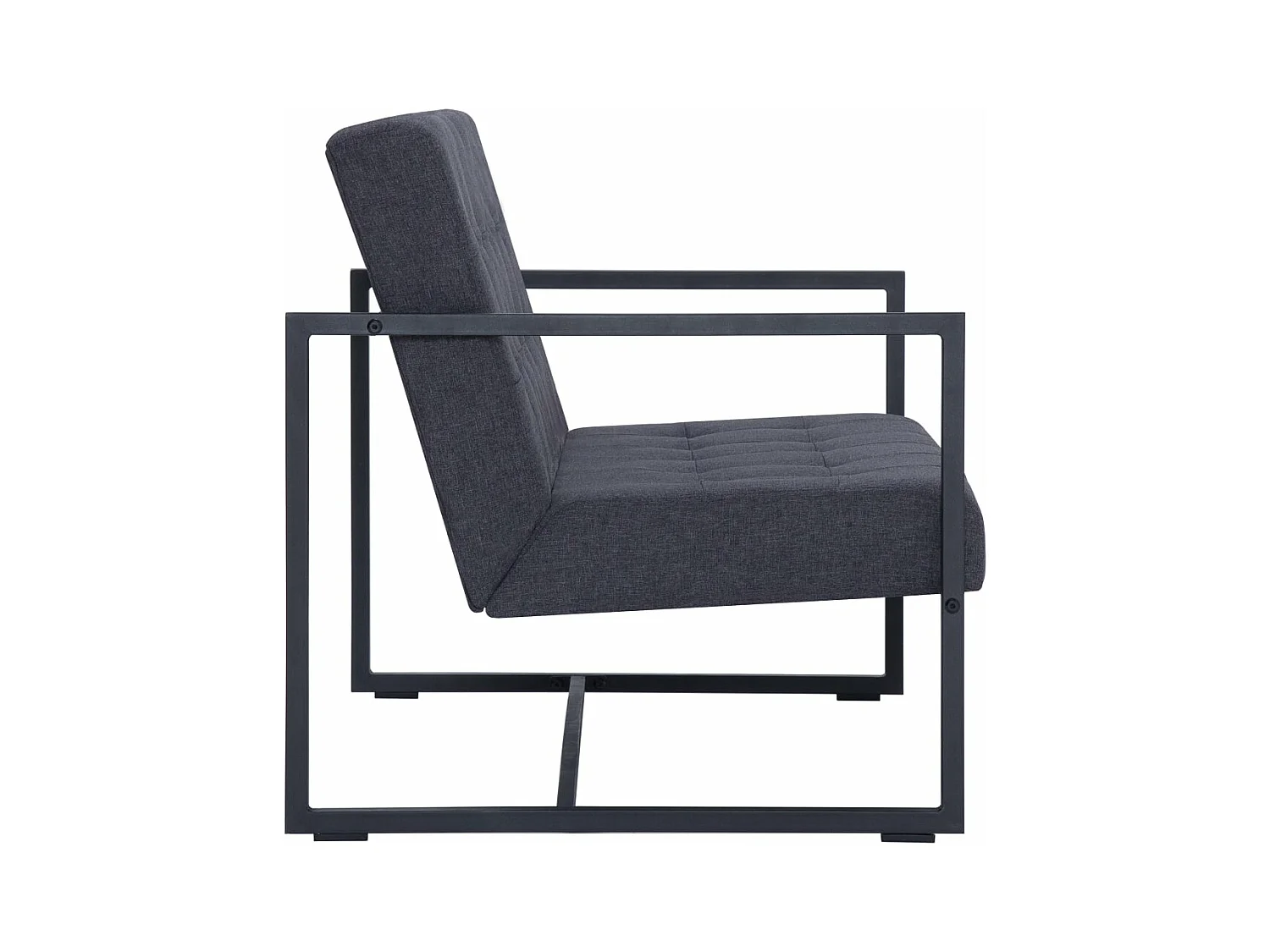 Canapé à 2 places avec accoudoirs Gris foncé Acier et tissu REO22796