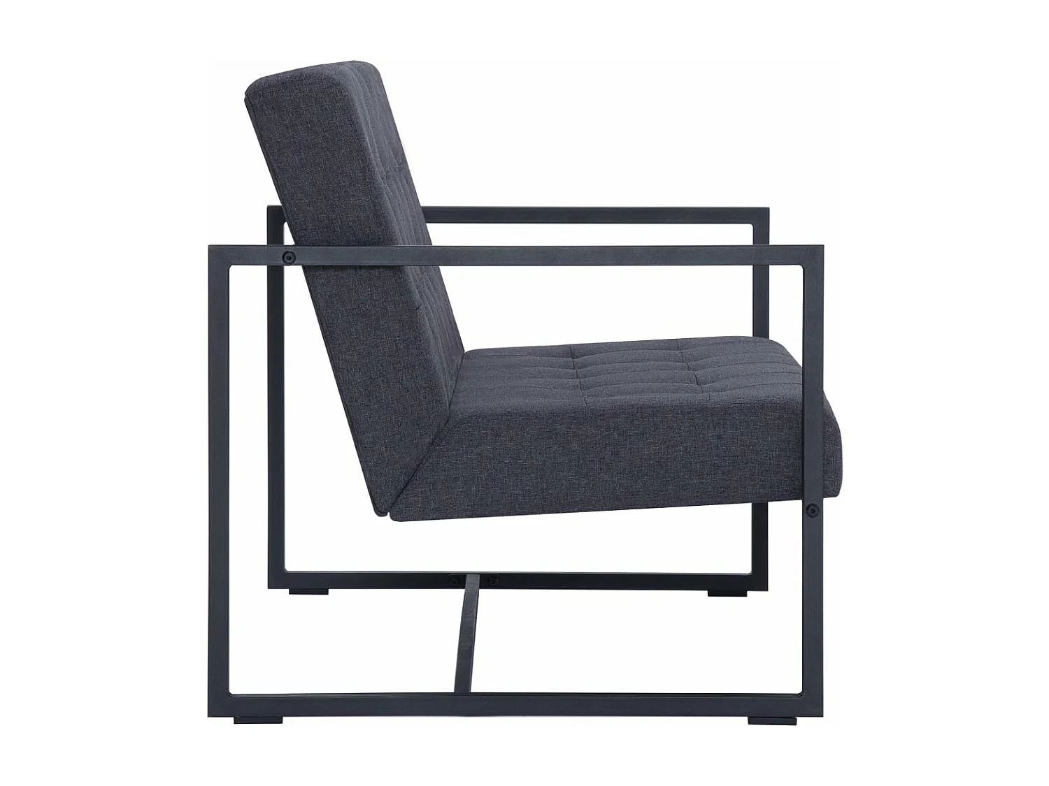 Canapé à 2 places avec accoudoirs Gris foncé Acier et tissu REO22796