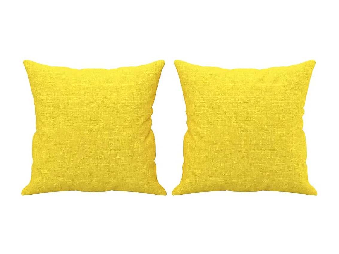 Canapé 2 places avec oreillers jaune clair 120 cm tissu REO46289