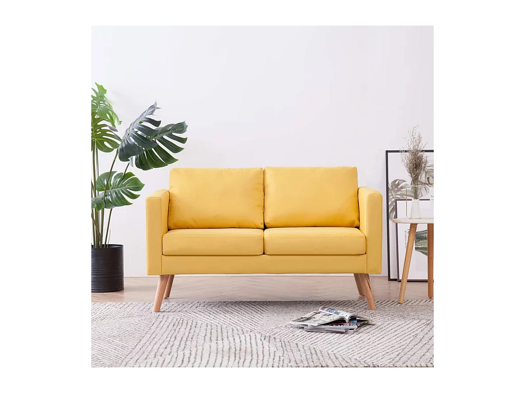 Canapé à 2 places Tissu Jaune REO88704