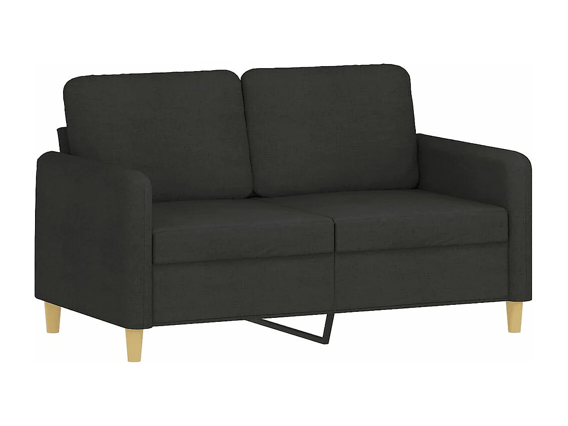Canapé 2 places avec oreillers décoratifs noir 120 cm tissu REO29864