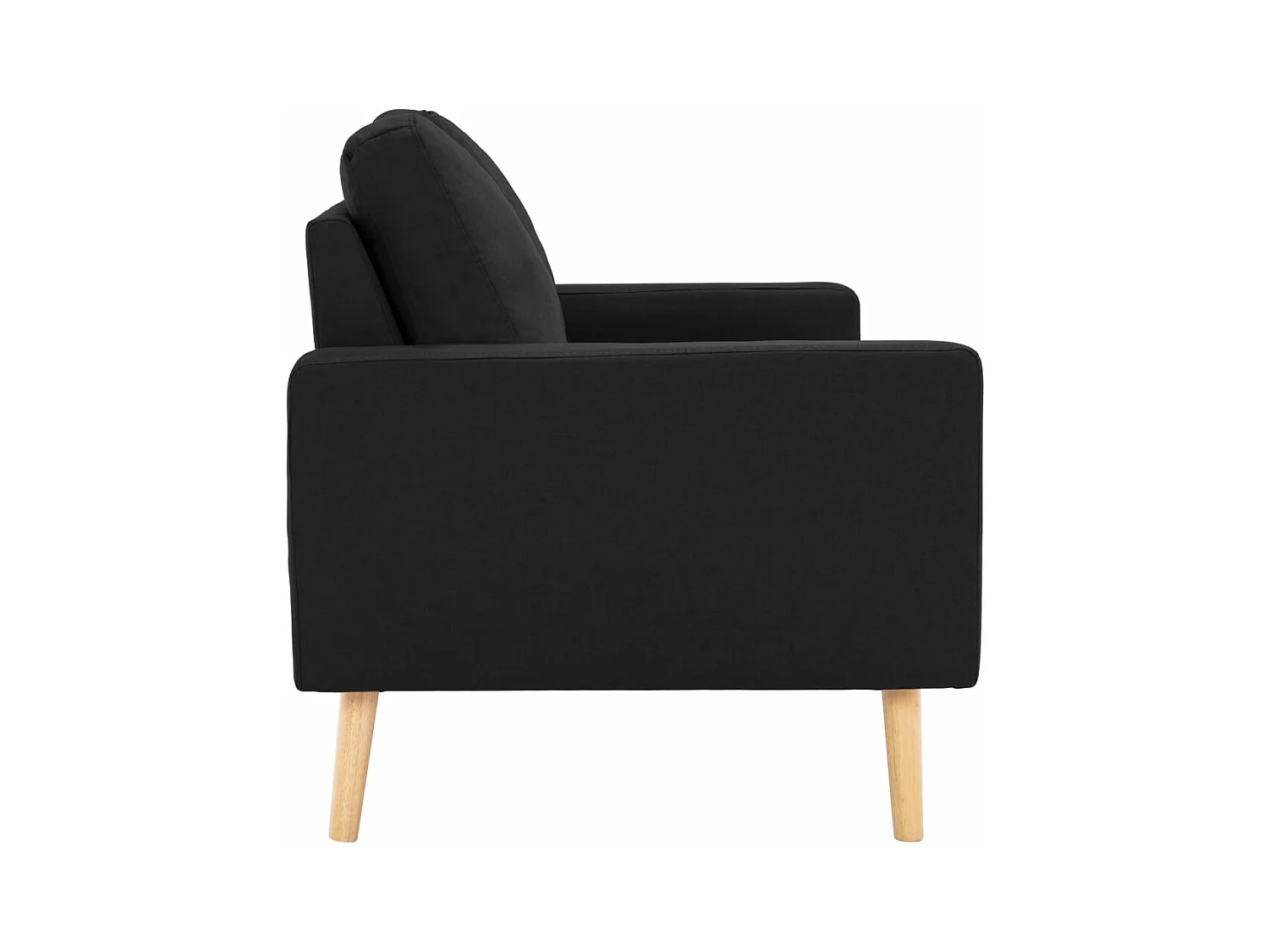 Canapé à 2 places Noir Tissu REO41511