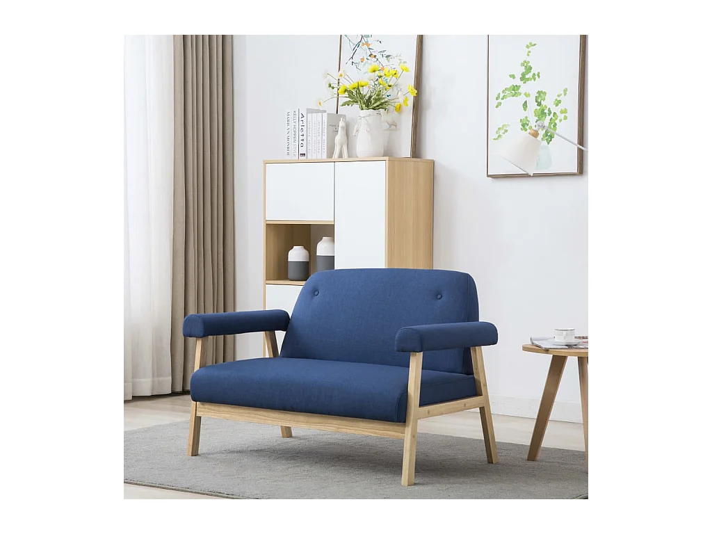 Canapé à 2 places Tissu Bleu REO55991
