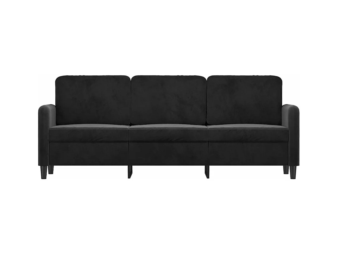 Sofá de 3 lugares 180 cm veludo preto PT953964