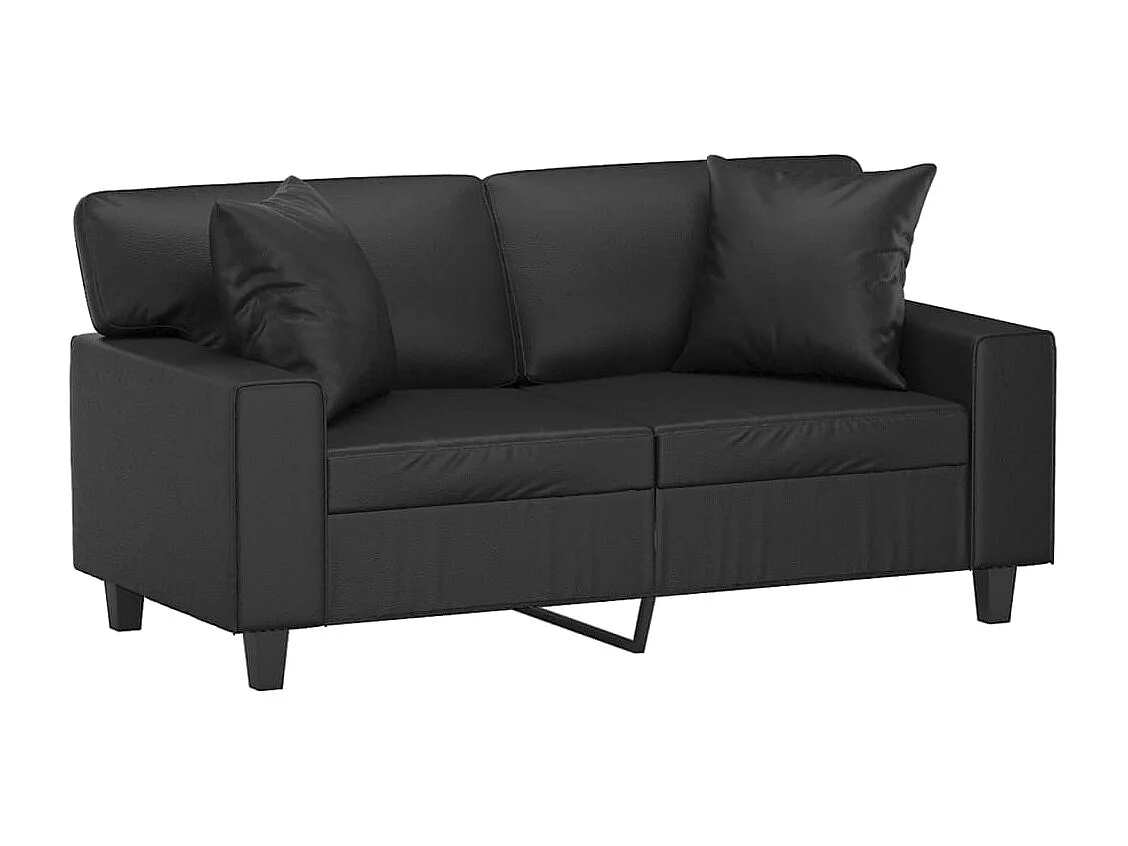 Tweezitsbank met sierkussens 120 cm kunstleer zwart NL343419