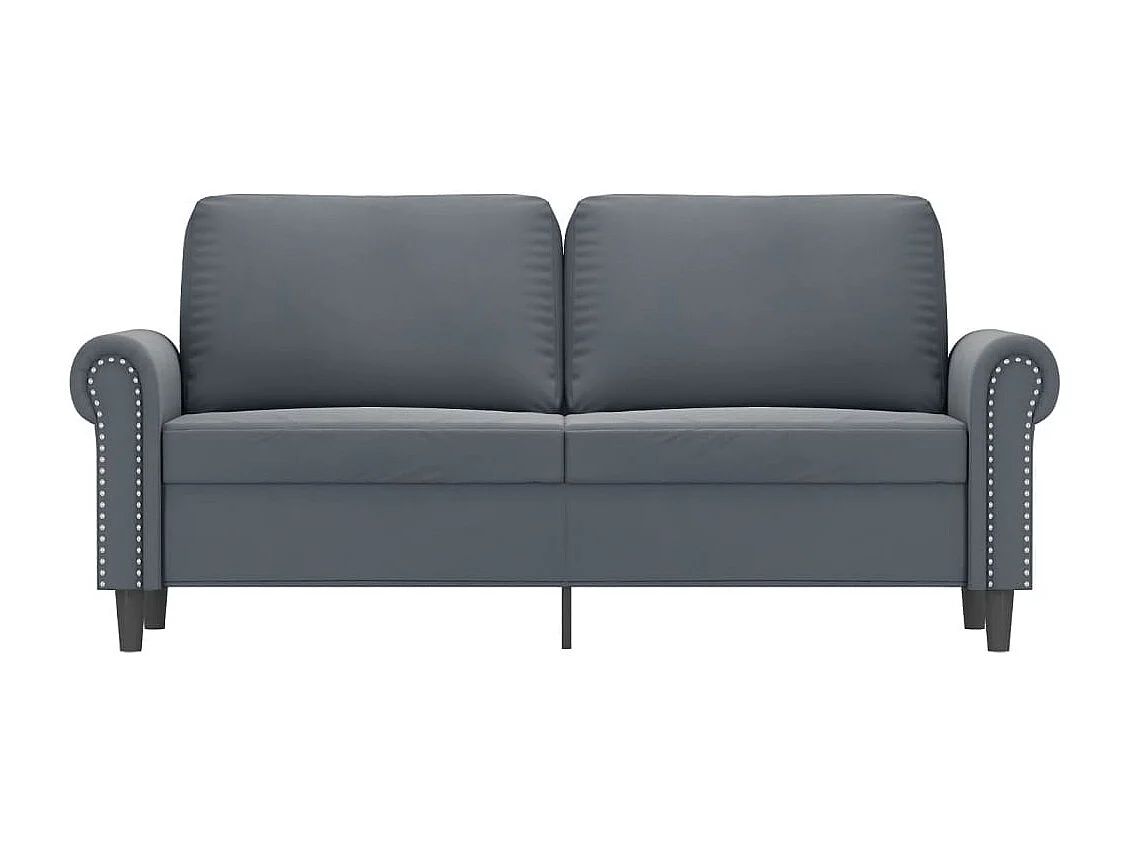 Canapé à 2 places Gris foncé 140 cm Velours REO49399