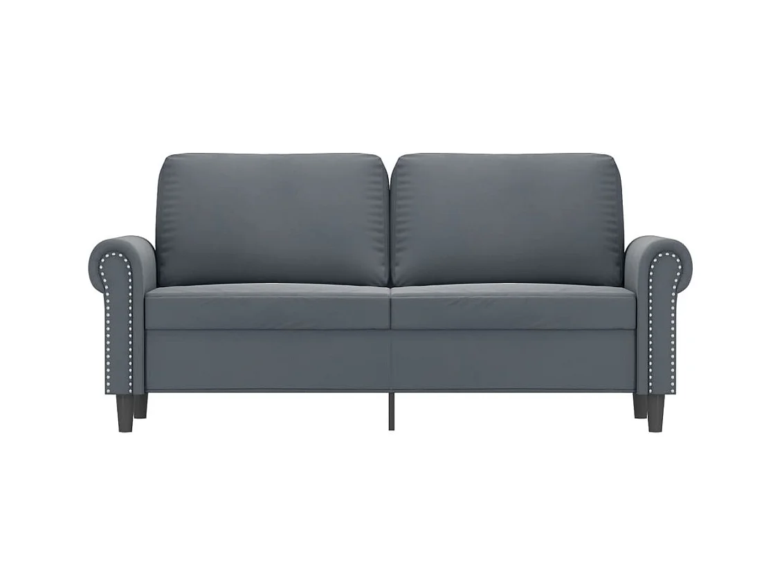 Canapé à 2 places Gris foncé 140 cm Velours REO49399