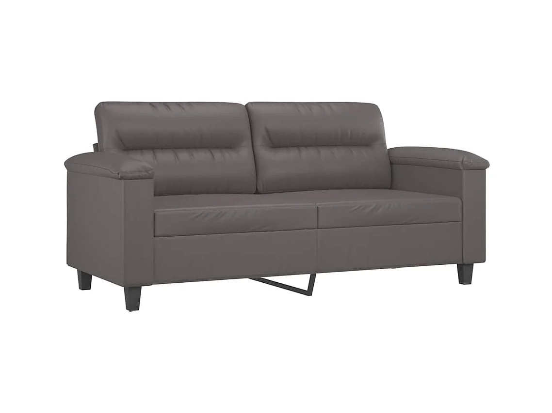 Tweezitsbank met sierkussens 140 cm kunstleer grijs NL943096