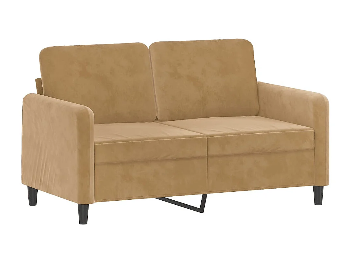Sofá de 2 lugares veludo 120 cm castanho PT765056