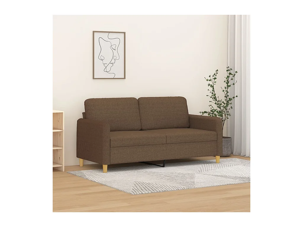 Canapé à 2 places Marron 140 cm Tissu REO14832