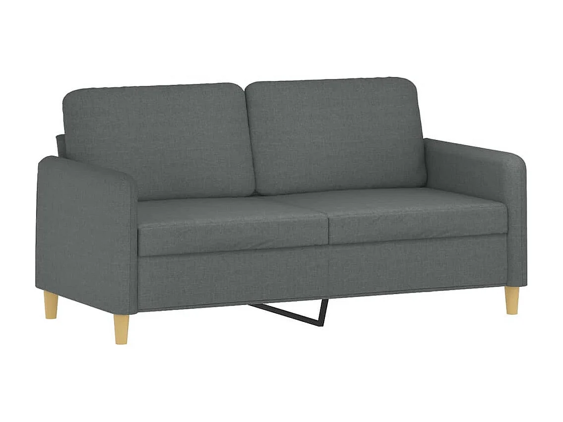 Canapé 2 places avec oreillers gris foncé 140 cm tissu REO92896