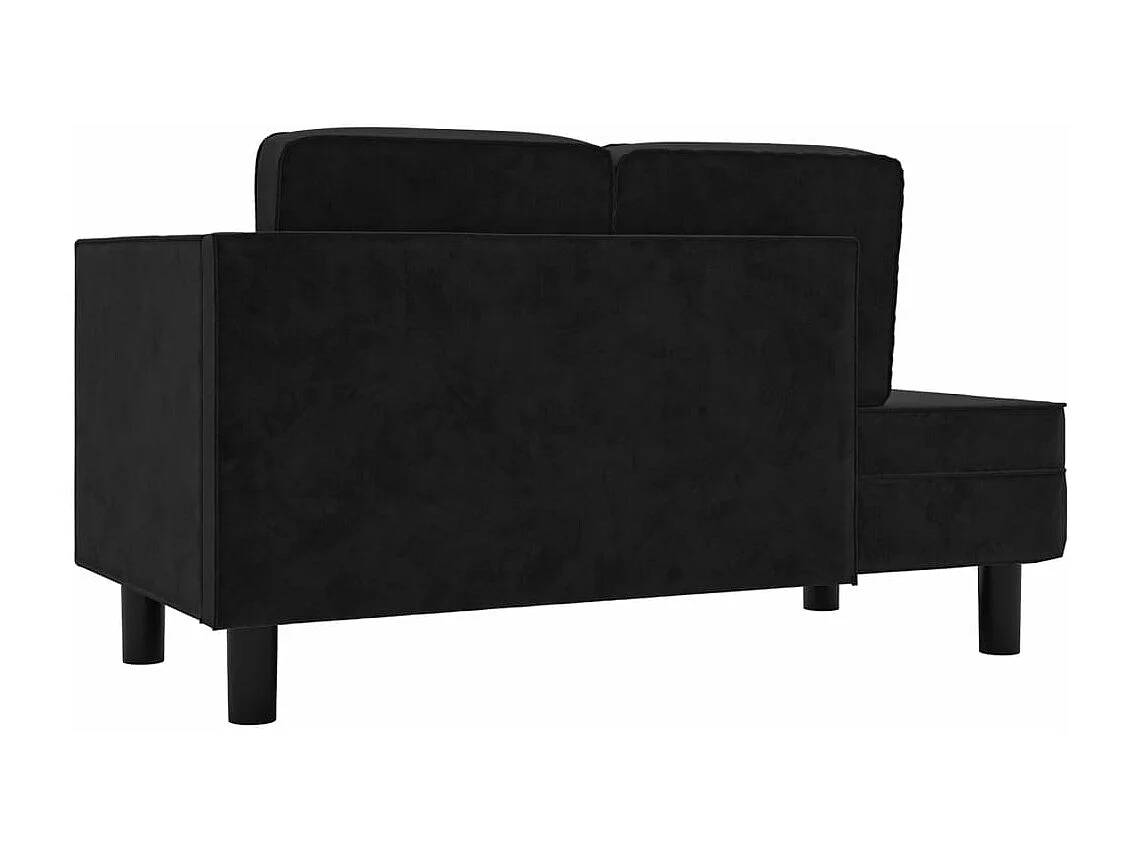 Canapé fixe avec coussins et traversin noir velours REO82224