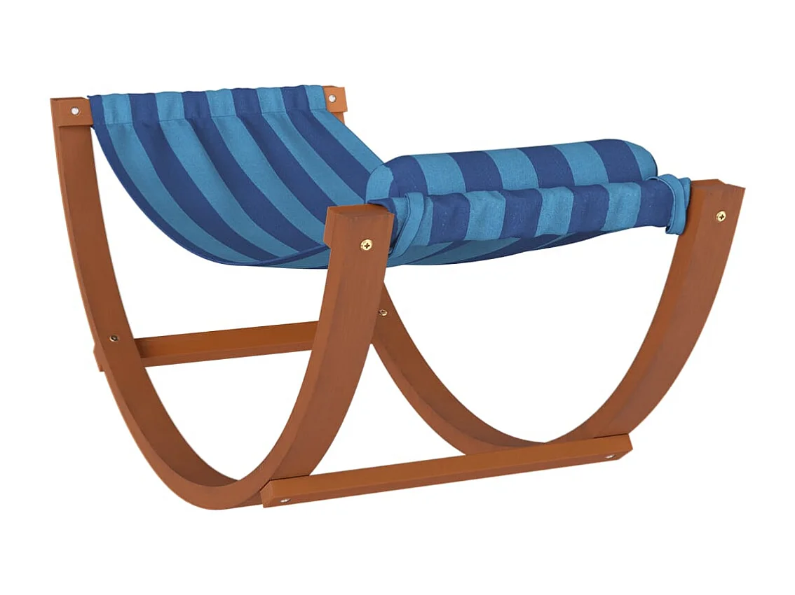 Hamaca mecedora para niños tela azul a rayas ES869261