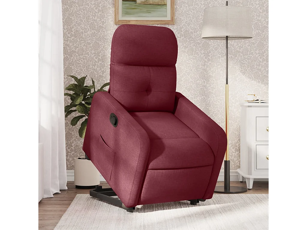 Fauteuil inclinable rouge bordeaux tissu REO60277