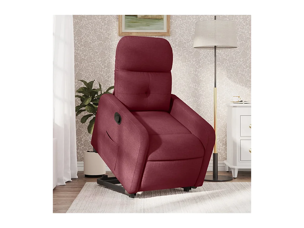 Fauteuil inclinable rouge bordeaux tissu REO60277
