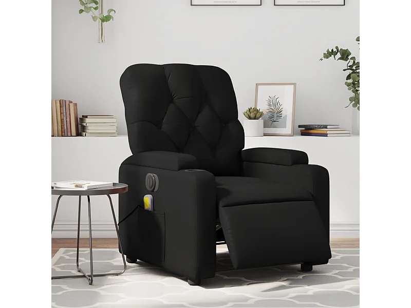 Fauteuil de massage inclinable électrique noir similicuir REO37427