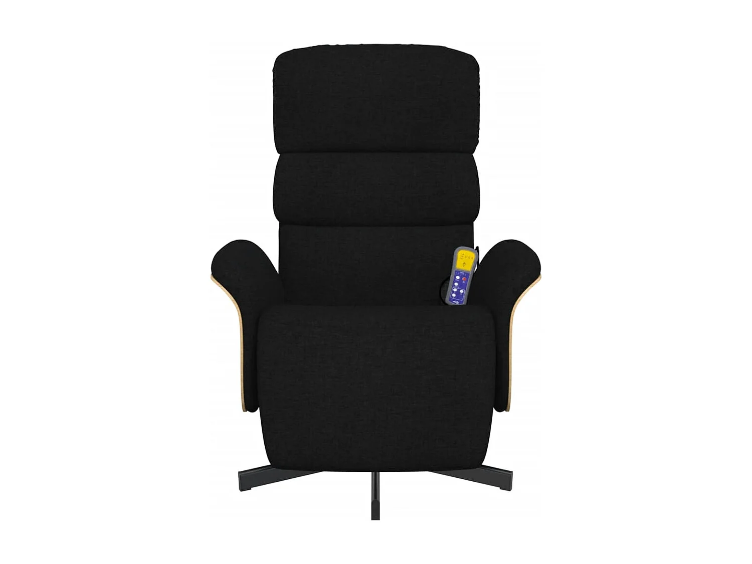 Fauteuil inclinable de massage avec repose-pieds noir tissu REO97517