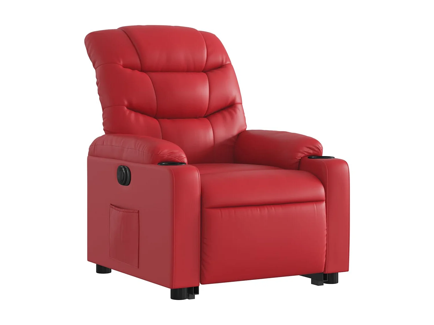 Fauteuil inclinable électrique rouge similicuir REO61780