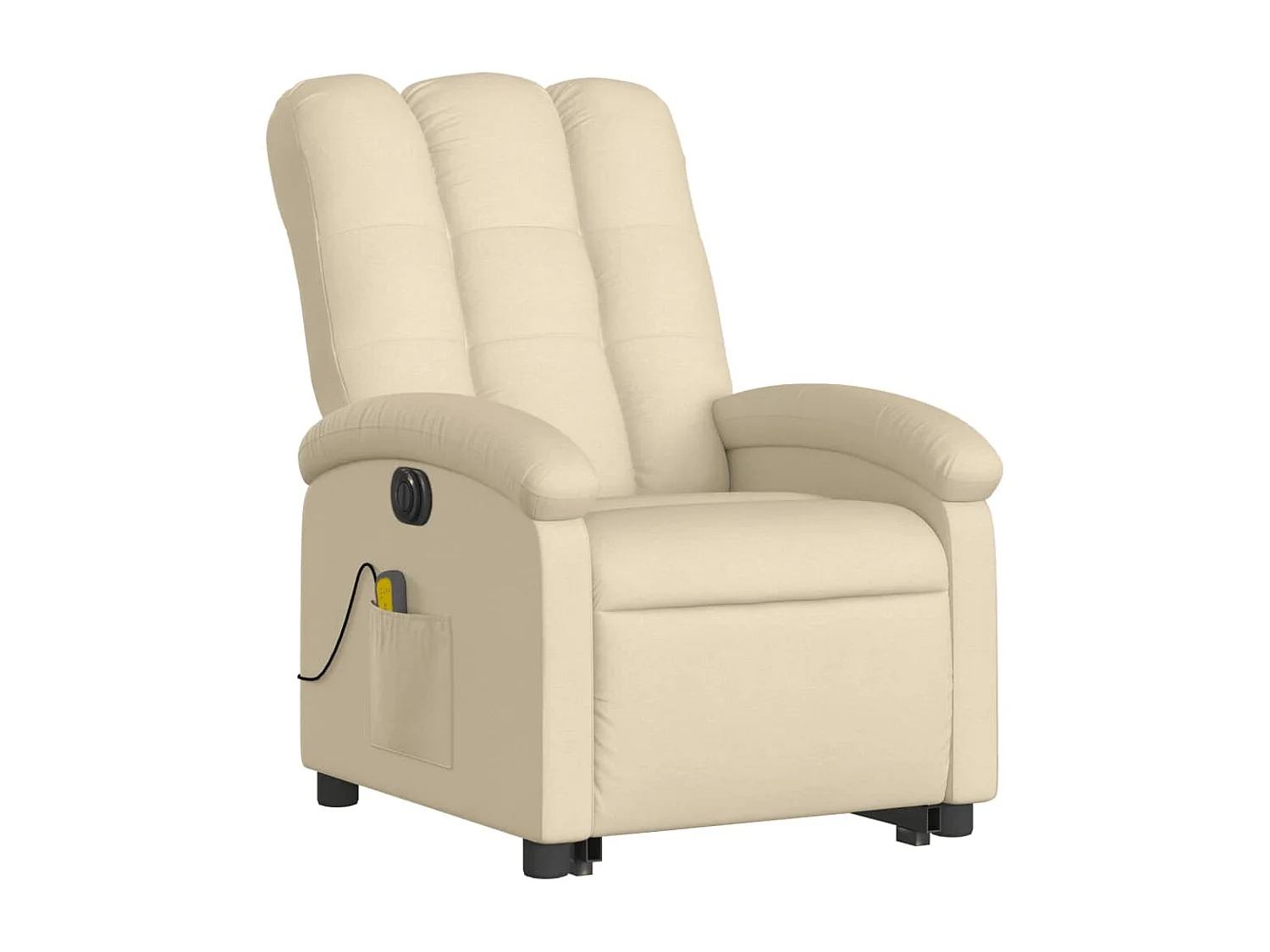Sillón de masaje eléctrico reclinable elevable tela crema YOE79820