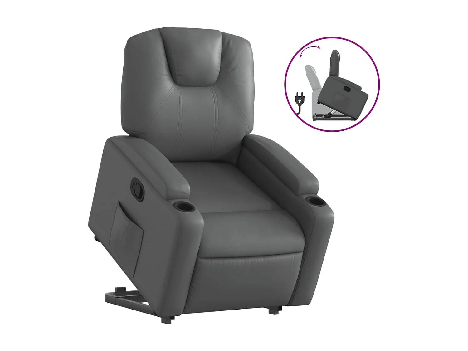 Fauteuil inclinable Gris Similicuir REO20299