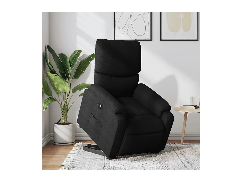 Fauteuil inclinable électrique noir tissu REO68497