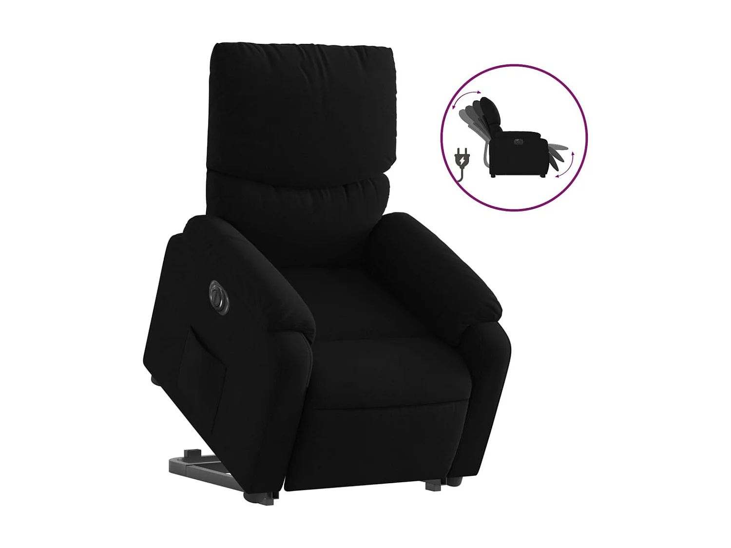 Fauteuil inclinable électrique noir tissu REO68497