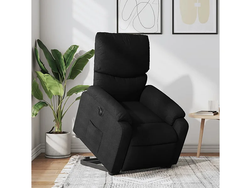Fauteuil inclinable électrique noir tissu REO68497