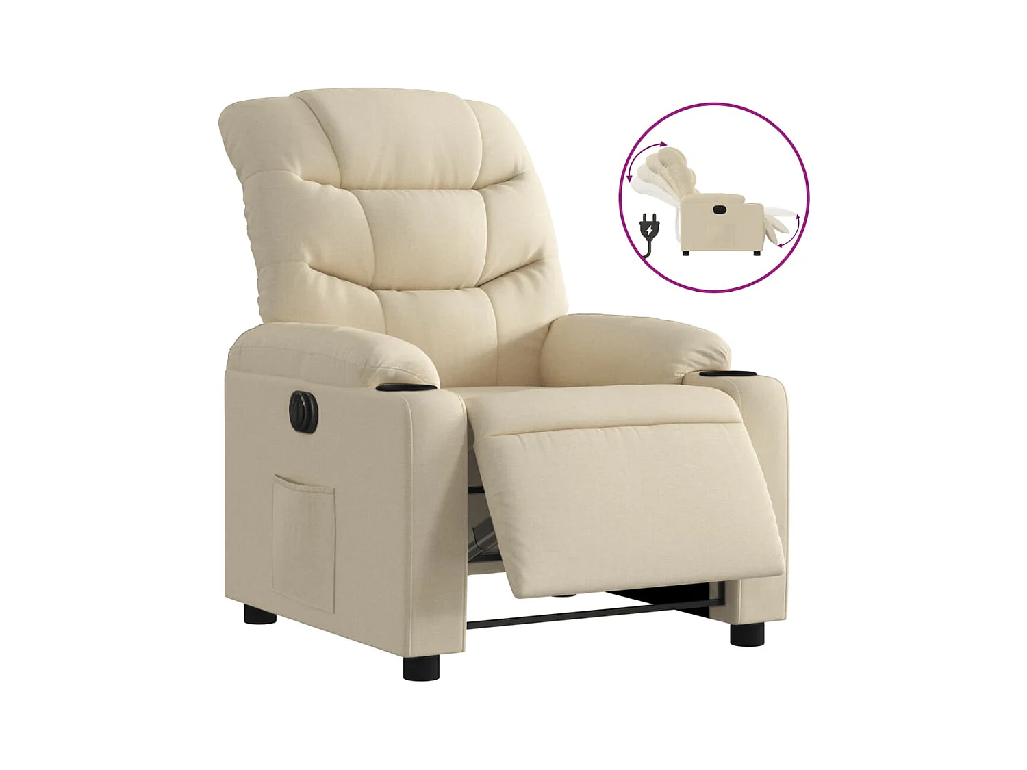 Relaxsessel Elektrisch | Fernsehsessel Creme Stoff -gkd118243