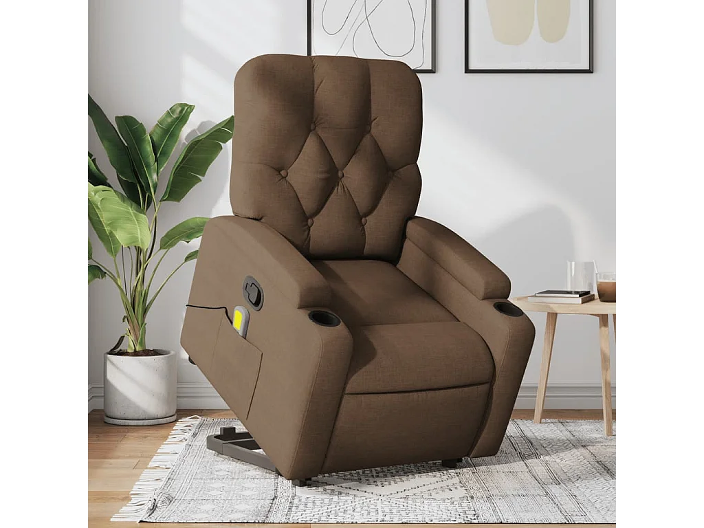 Fauteuil de massage inclinable Marron Tissu REO27000