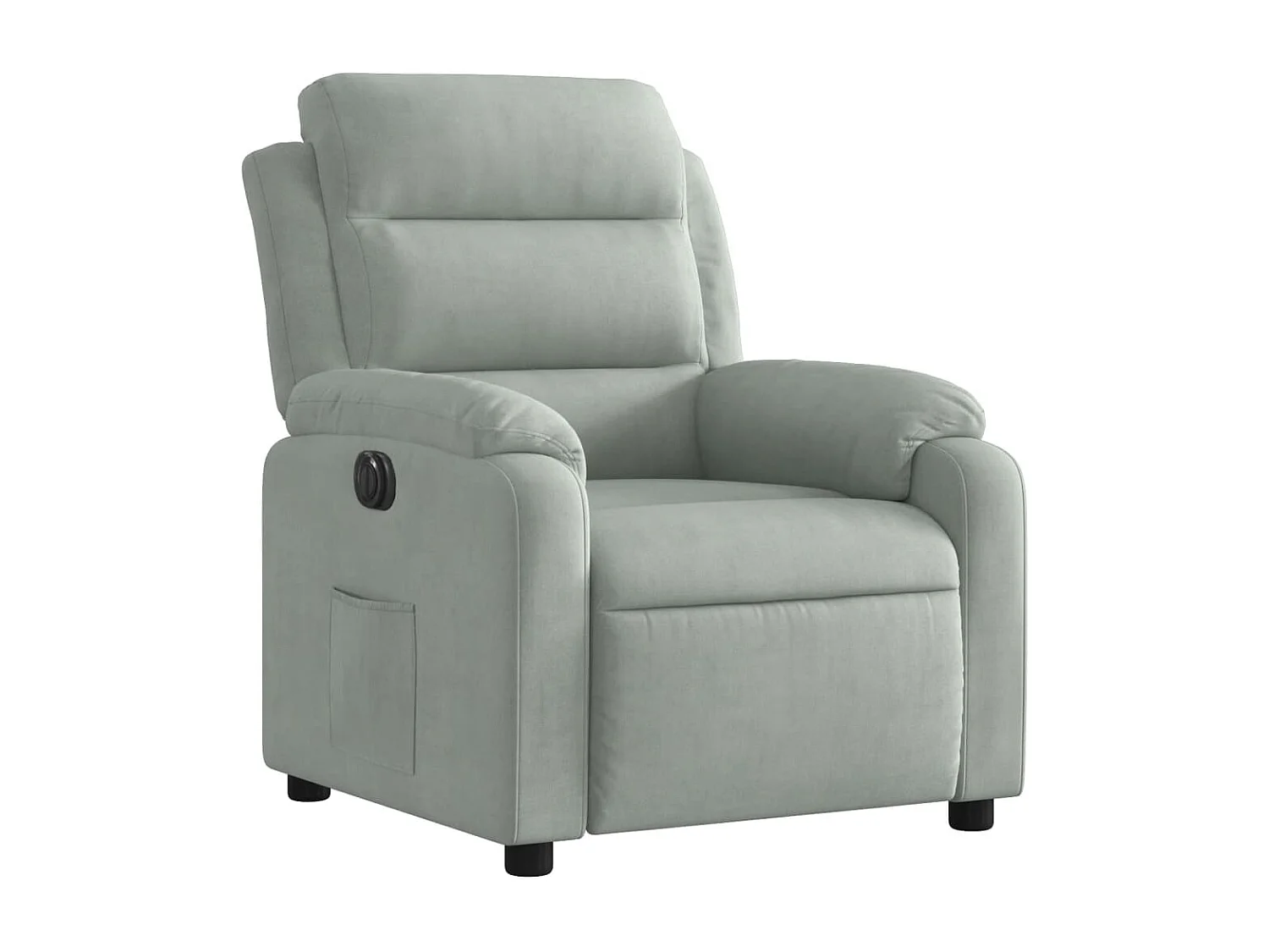 Fauteuil inclinable électrique gris clair velours REO80844