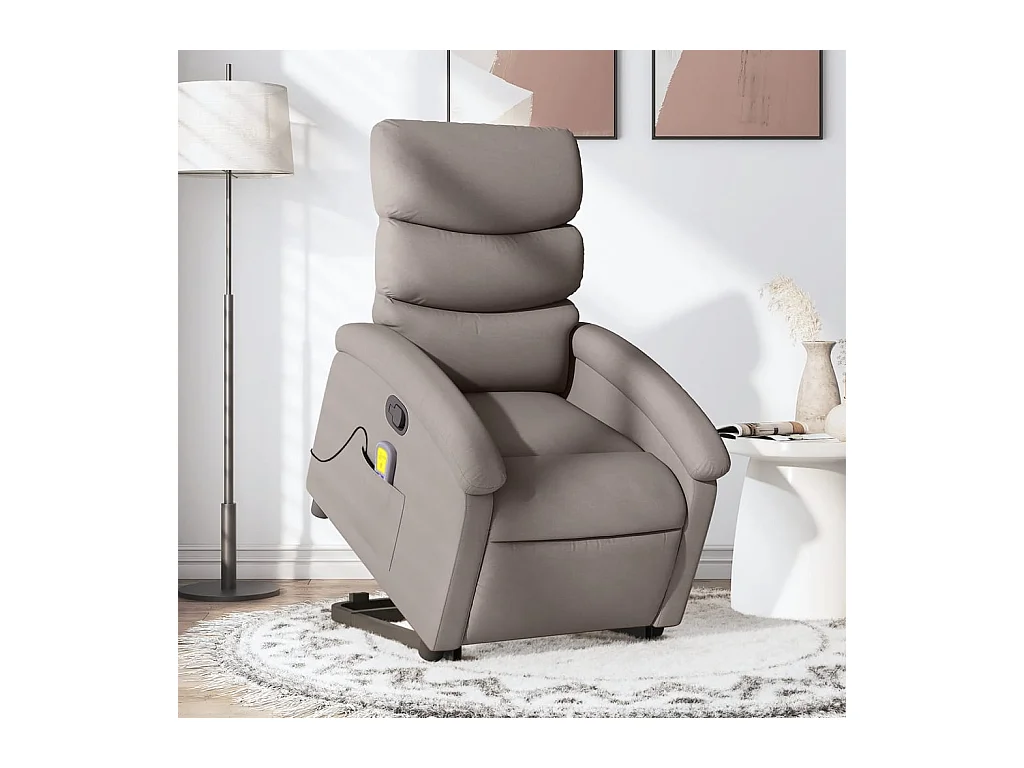Fauteuil inclinable de massage Taupe Tissu REO29112