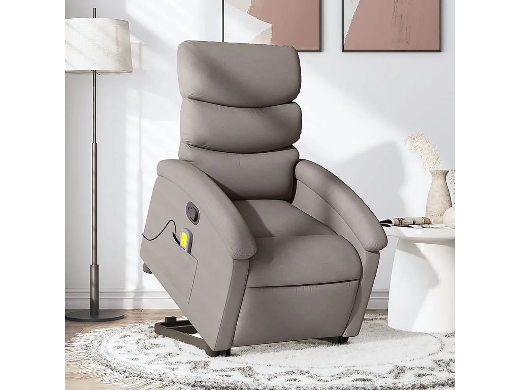 Fauteuil inclinable de massage Taupe Tissu REO29112