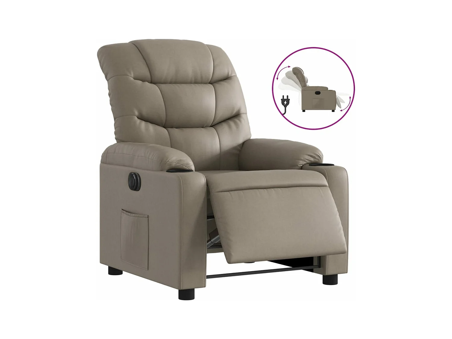Fauteuil inclinable électrique Cappuccino Similicuir REO57166