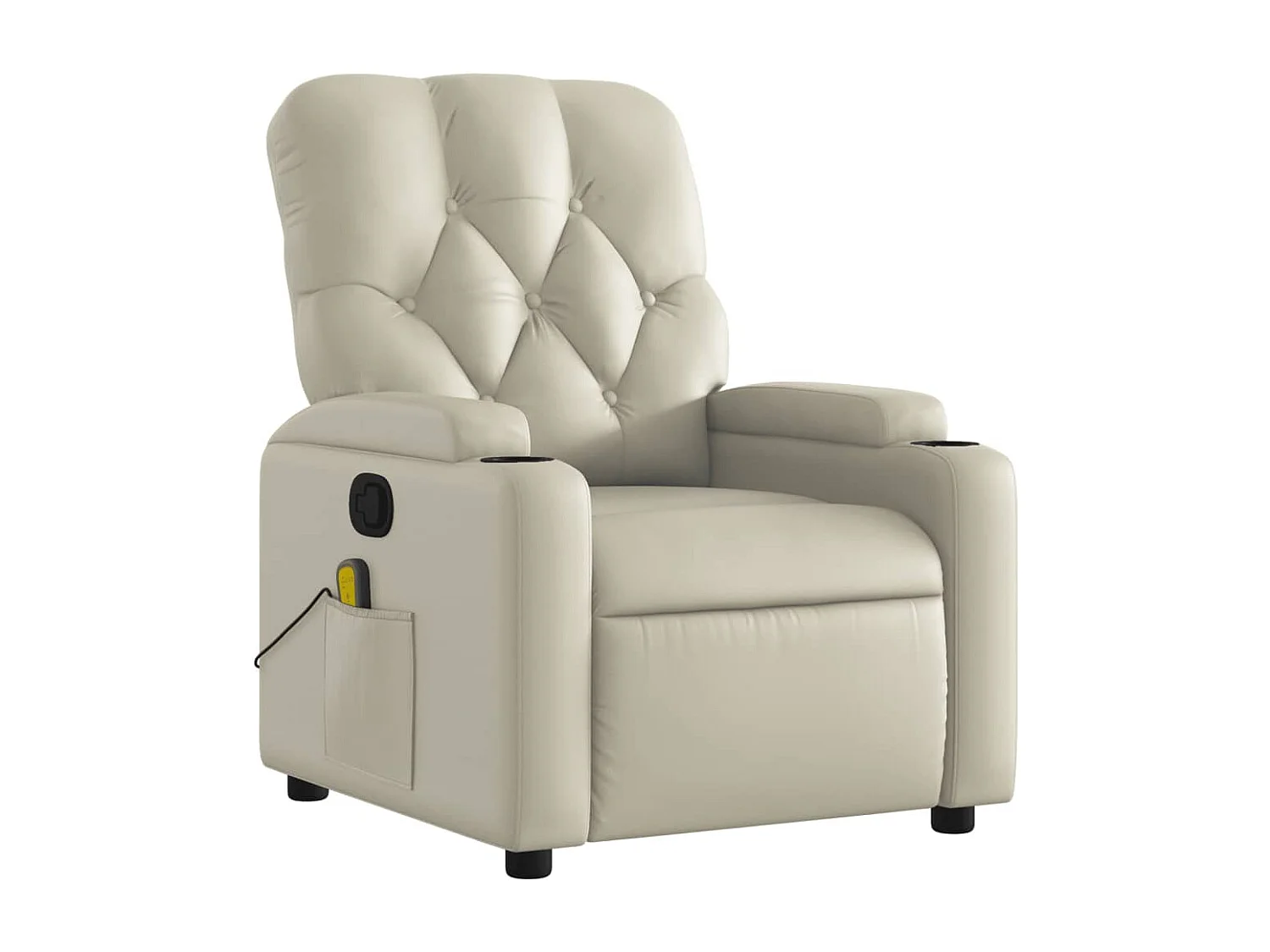 Fauteuil inclinable de massage Crème Similicuir REO15568