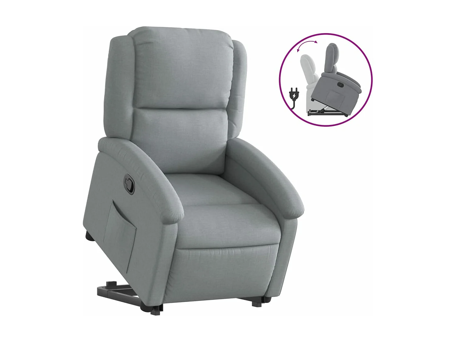 Fauteuil inclinable Gris clair Tissu REO43281