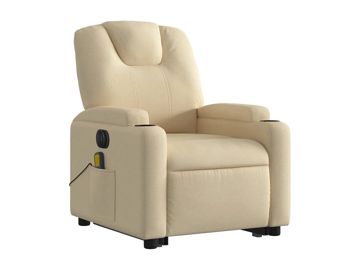 Sillón de masaje eléctrico reclinable elevable tela crema YOE59927