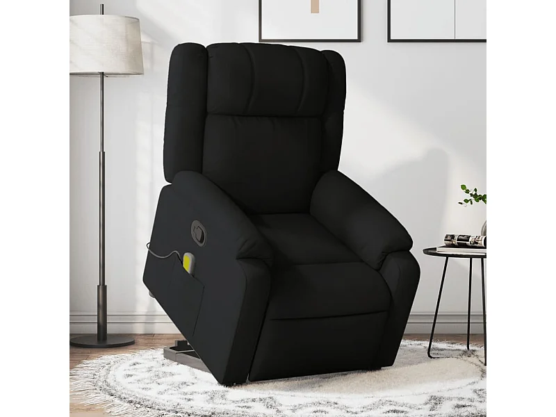 Fauteuil de massage inclinable Noir Tissu REO55280