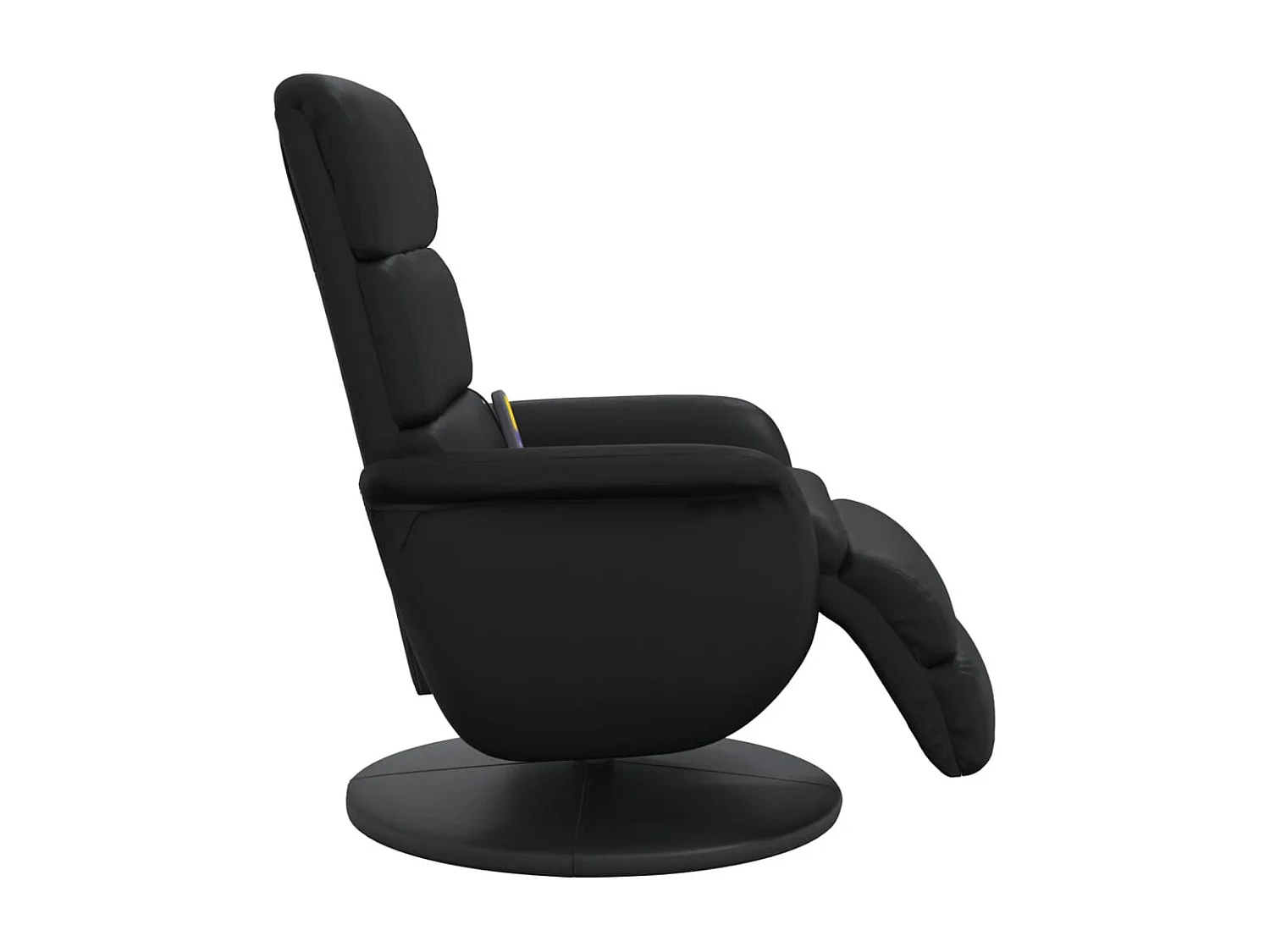 Fauteuil inclinable de massage repose-pieds noir similicuir REO16128