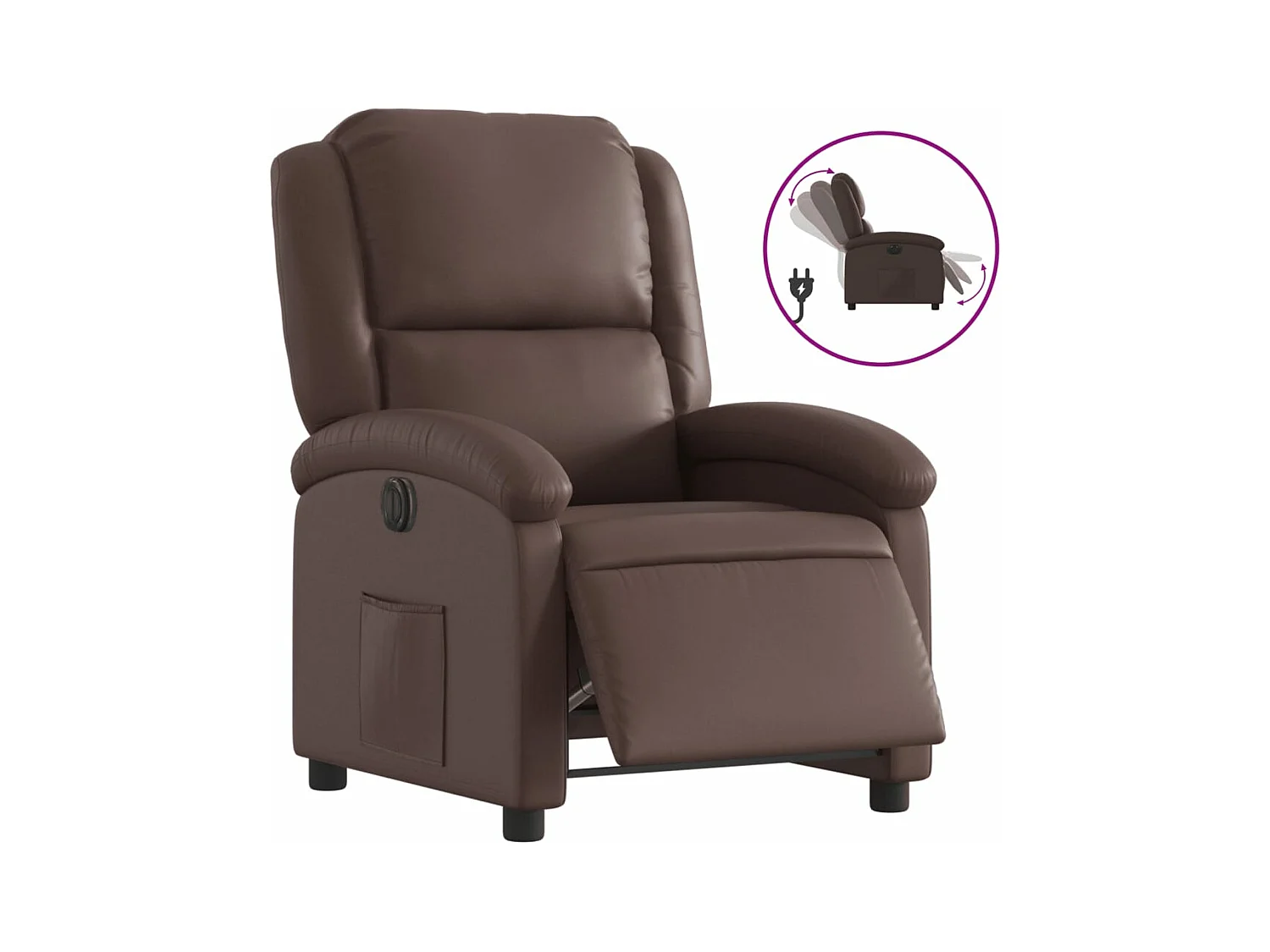 Elektrischer Relaxsessel | Massagesessel Braun Kunstleder -gkd126427