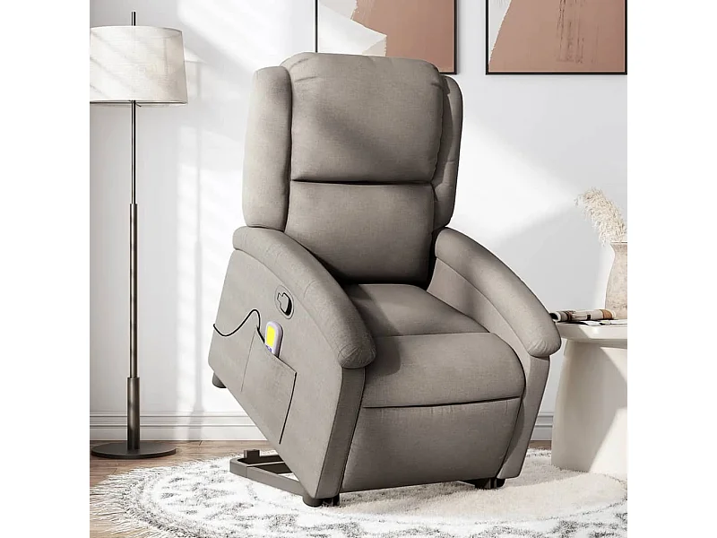Fauteuil inclinable de massage Taupe Tissu REO81129