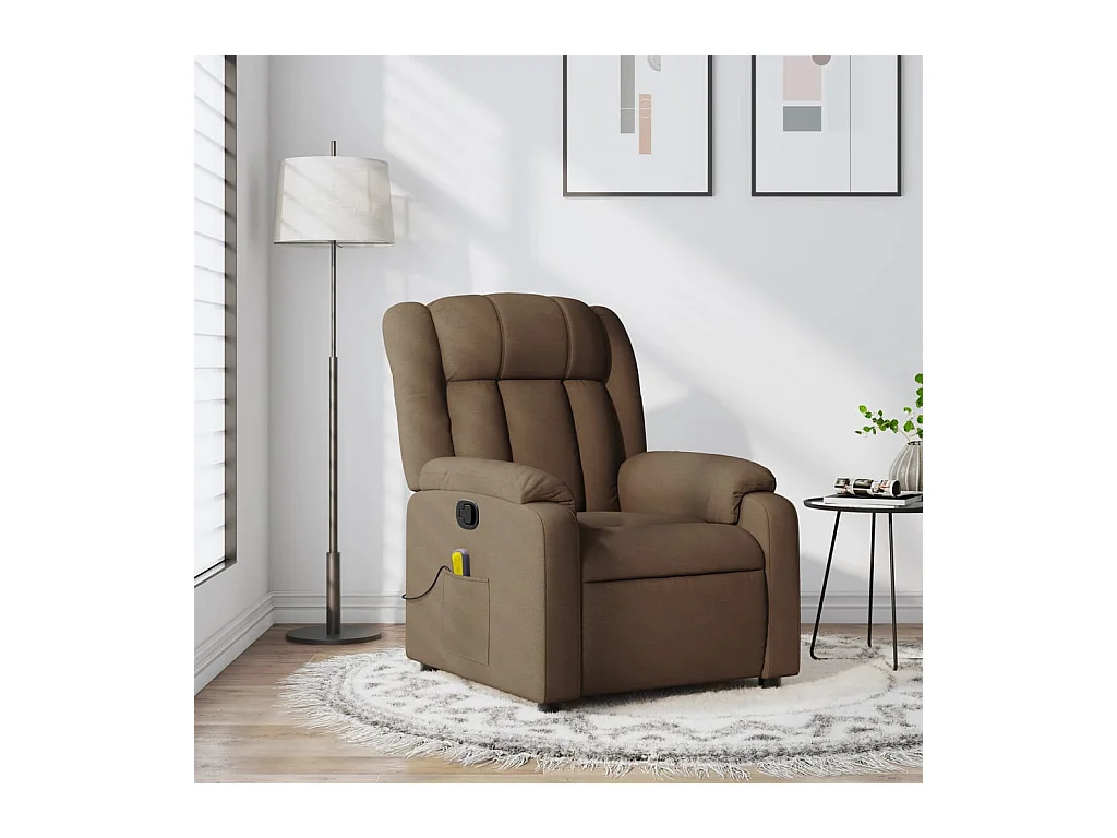 Fauteuil de massage inclinable Marron Tissu REO19772