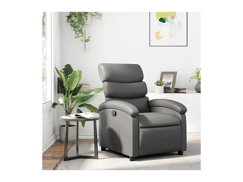 Fauteuil inclinable Gris Similicuir REO39486