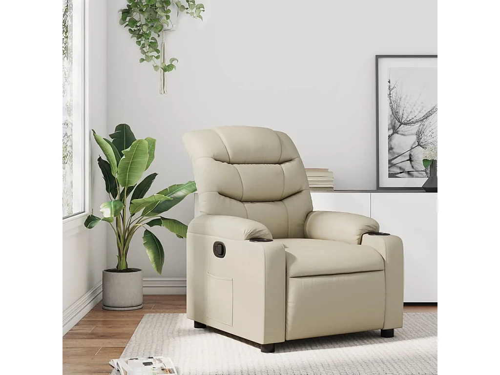 Relaxsessel | Fernsehsessel Creme Kunstleder -gkd558572