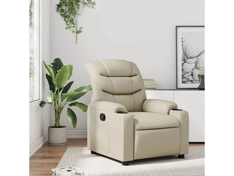 Fauteuil inclinable Crème Similicuir REO10887