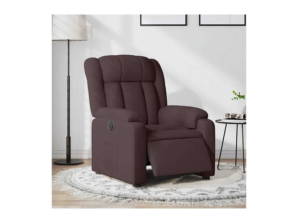 Fauteuil inclinable électrique Marron foncé Tissu REO46465