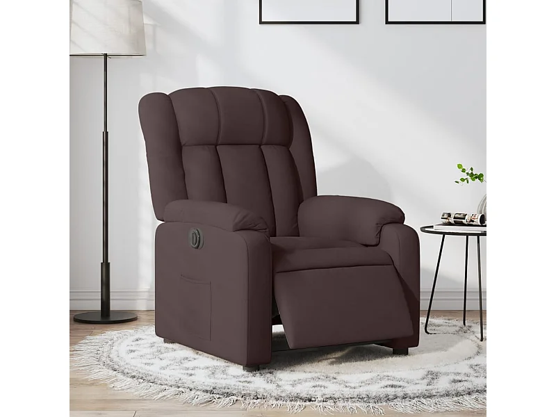 Fauteuil inclinable électrique Marron foncé Tissu REO46465