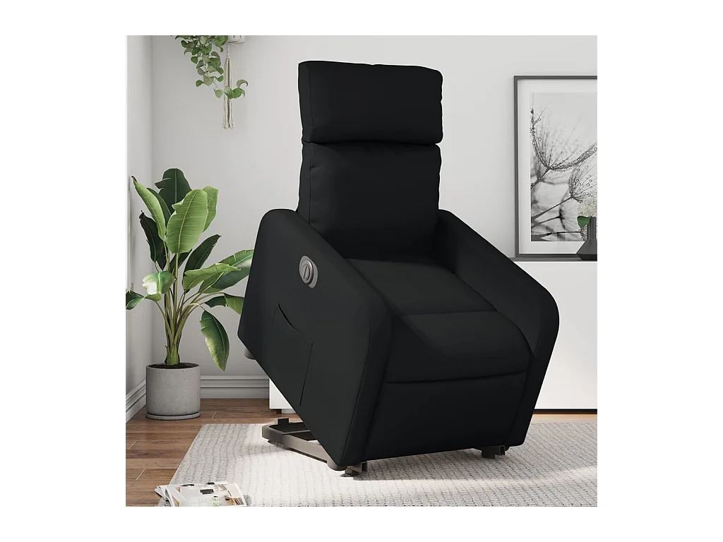 Fauteuil inclinable électrique noir similicuir REO80497