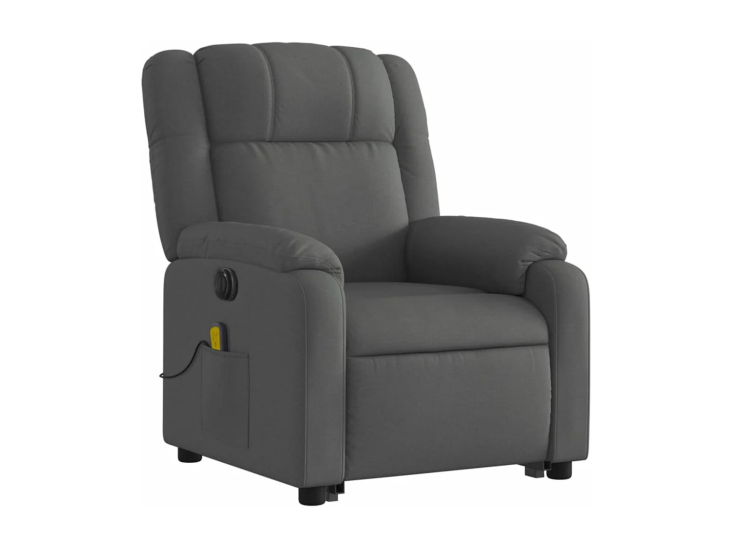 Sillón de masaje eléctrico reclinable elevable tela gris oscuro YOE78176