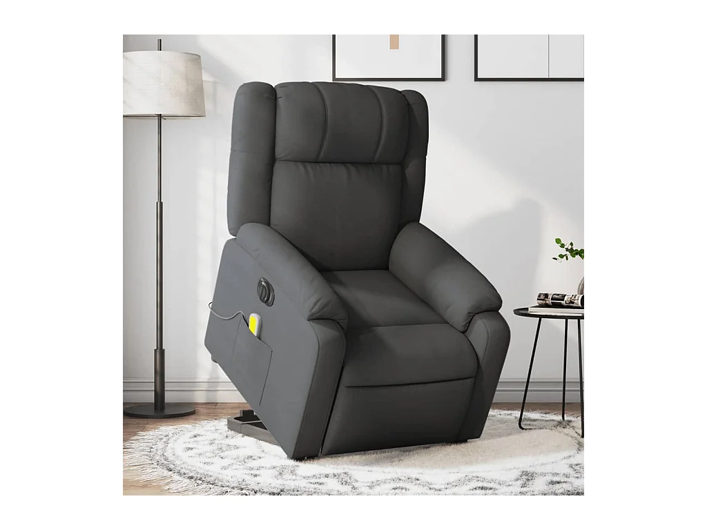 Fauteuil inclinable de massage électrique Gris foncé Tissu REO29461