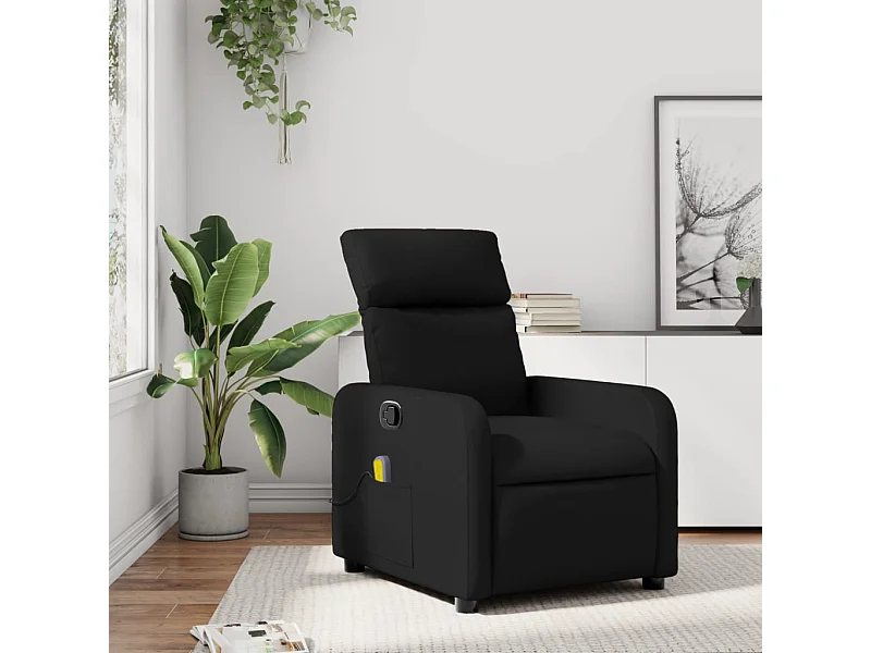Fauteuil de massage inclinable Noir Similicuir REO56302